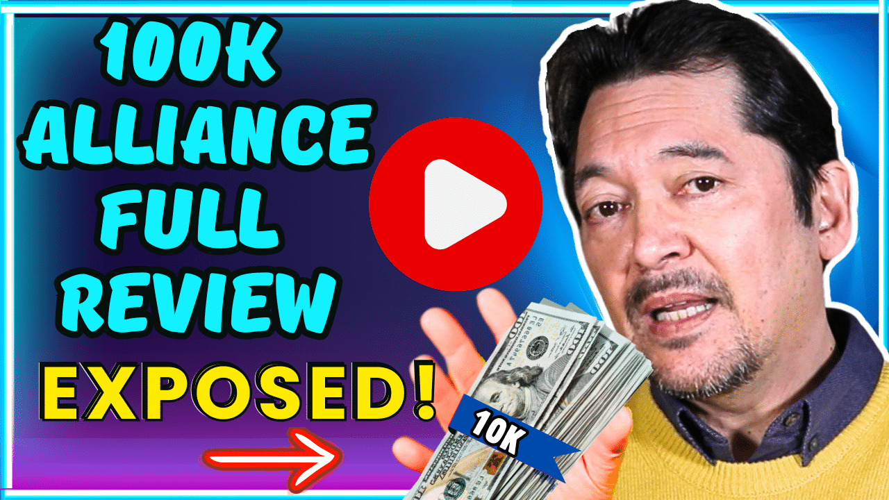 100k alliance review BLOG YouTube Thumbnail Blue